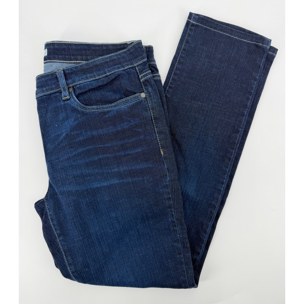 Eileen Fisher Womens Size 10 Dark Wash Straight Leg Denim Jeans Indigo Blue